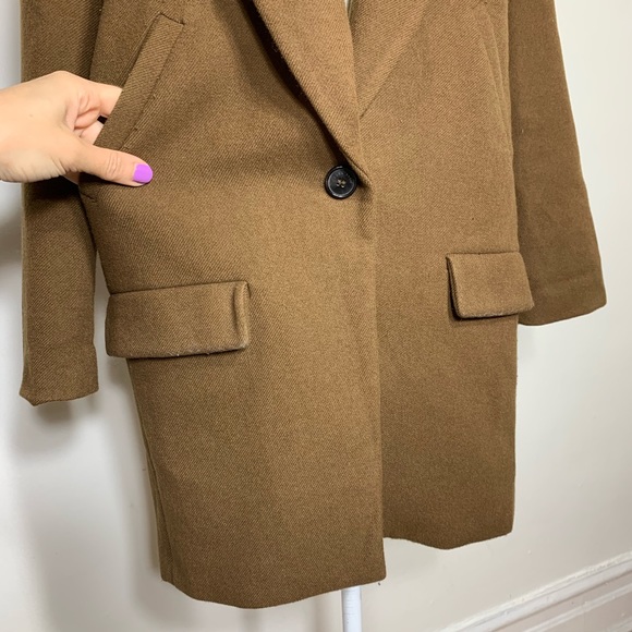 Zara • wool contrast knit collar oversized jacket - Picture 5 of 8